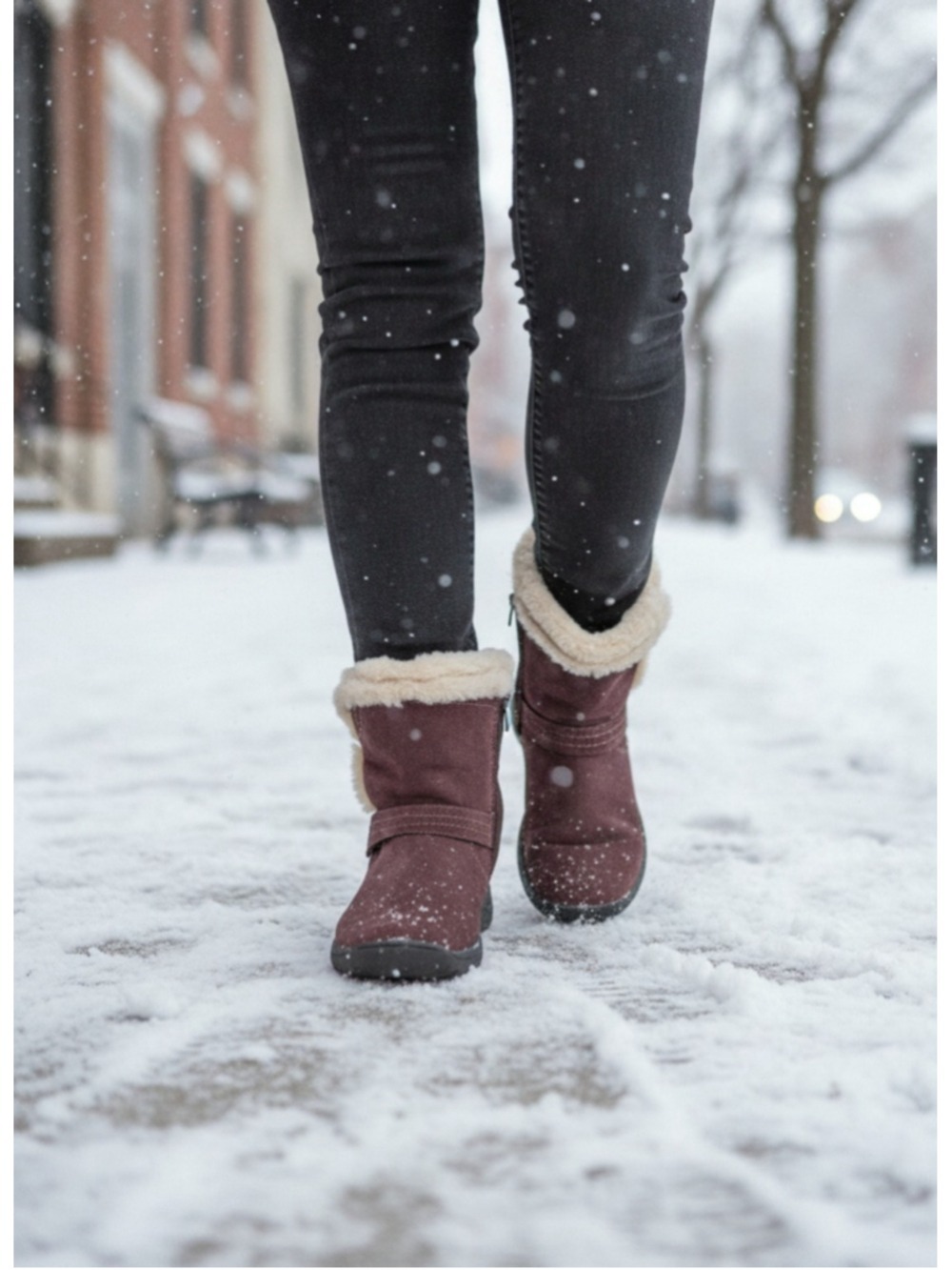 Women's Vegan Suede Warm Winter Boots